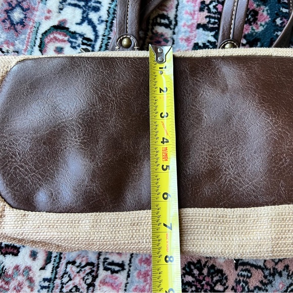 Fossil Burlap Tan Cream Purse handbag - Picture 3 of 12